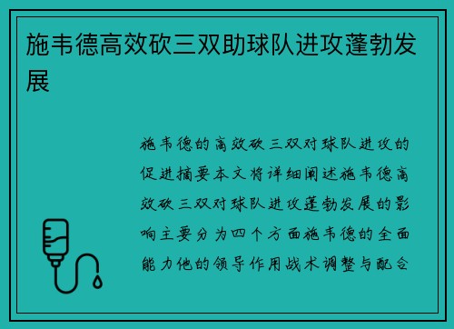 施韦德高效砍三双助球队进攻蓬勃发展